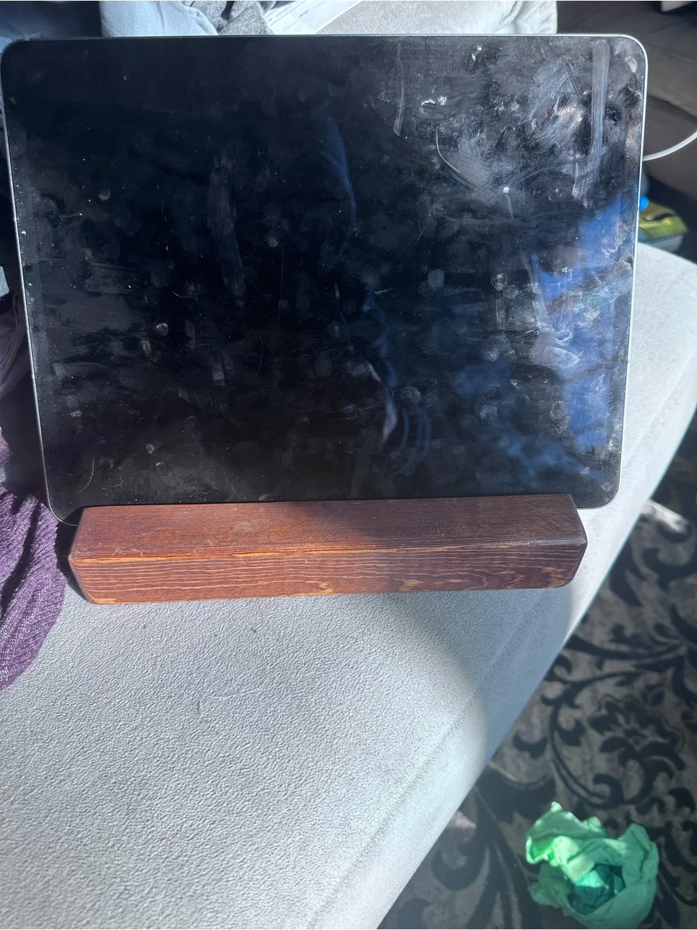 Tablet Stand Holder - Brown Wood Finish